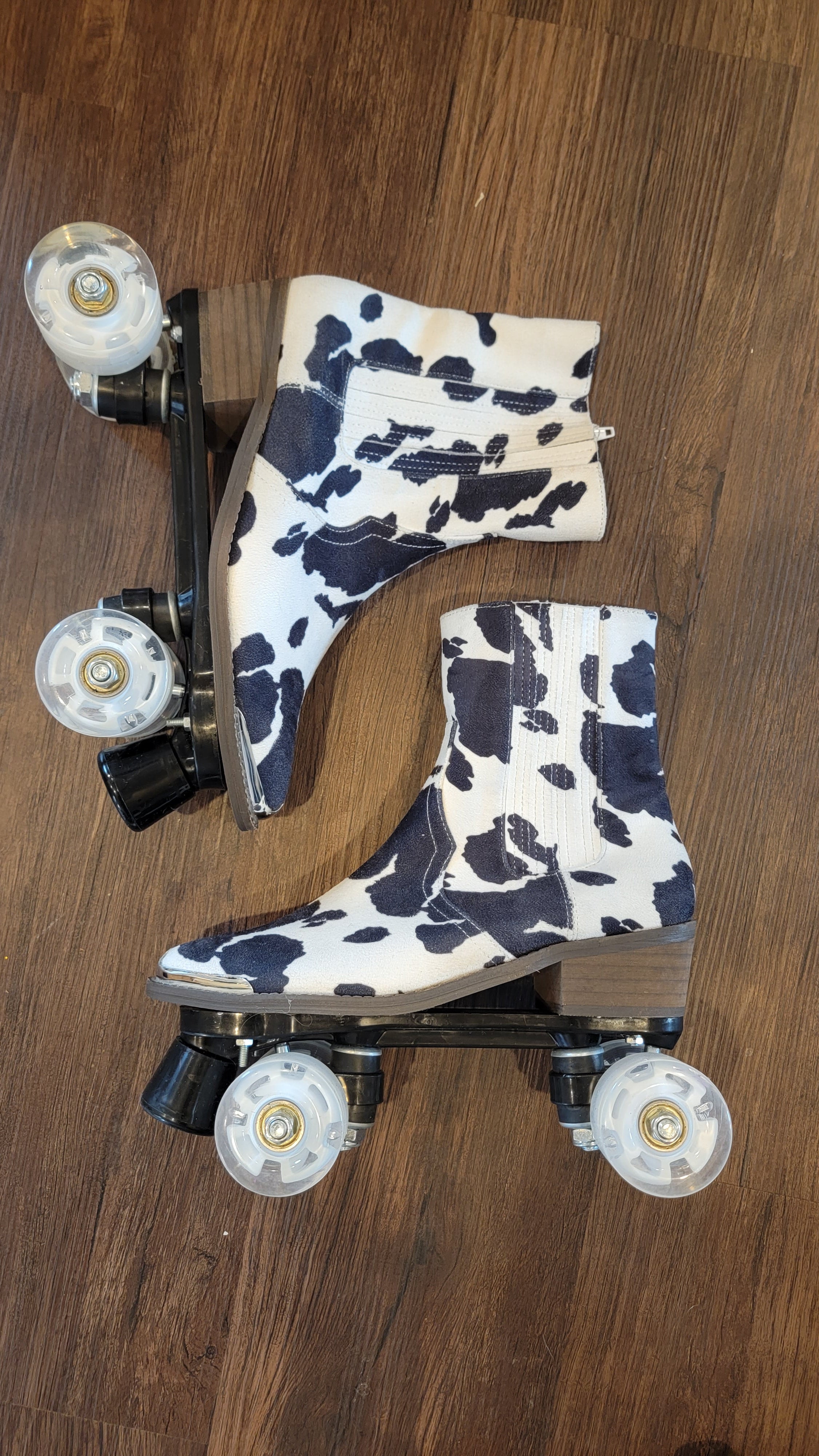Cow Print Light Up Skates The Rhinestoned Gypsy